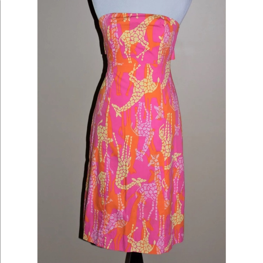 Lilly Pulitzer Dress Size 0 Pink Giraffe Print